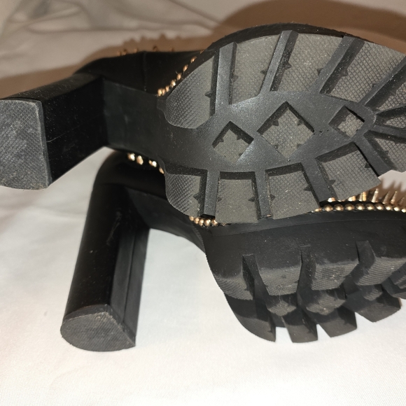 EGO Domino Gold Stud Black Platform Boots - Picture 14 of 16